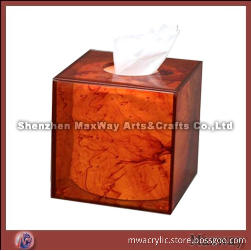 Brown Cubical Acrylic/Perspex Napkin Box/Case